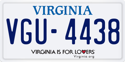 VA license plate VGU4438