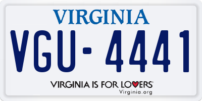 VA license plate VGU4441