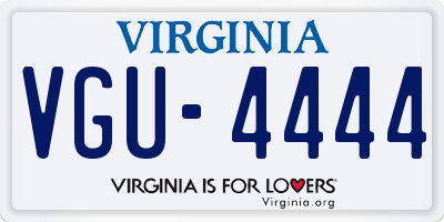 VA license plate VGU4444