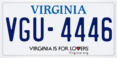 VA license plate VGU4446