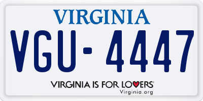 VA license plate VGU4447