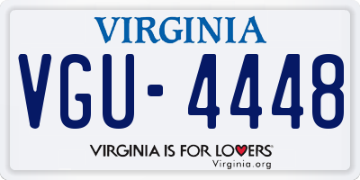 VA license plate VGU4448