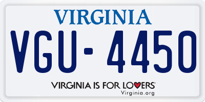 VA license plate VGU4450