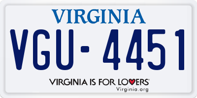 VA license plate VGU4451