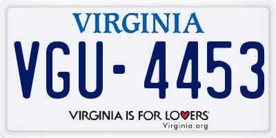 VA license plate VGU4453