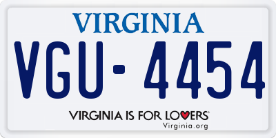 VA license plate VGU4454