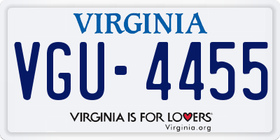 VA license plate VGU4455