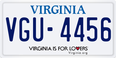 VA license plate VGU4456