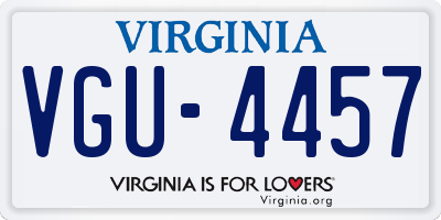 VA license plate VGU4457