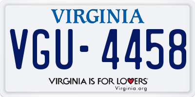VA license plate VGU4458