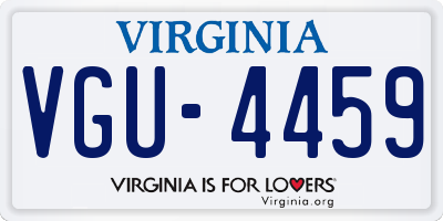 VA license plate VGU4459