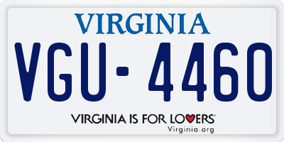 VA license plate VGU4460