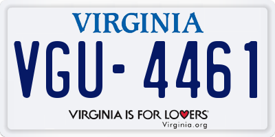 VA license plate VGU4461