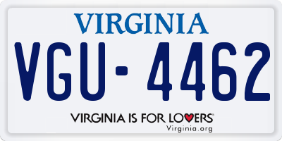 VA license plate VGU4462