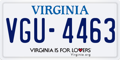 VA license plate VGU4463