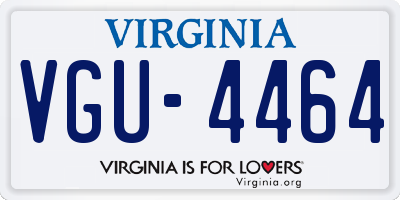 VA license plate VGU4464