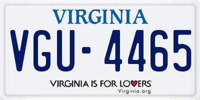 VA license plate VGU4465