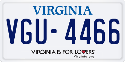 VA license plate VGU4466