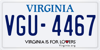 VA license plate VGU4467