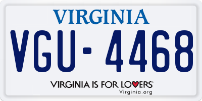 VA license plate VGU4468