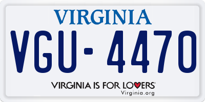 VA license plate VGU4470