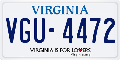 VA license plate VGU4472