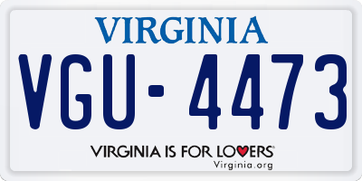 VA license plate VGU4473