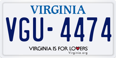 VA license plate VGU4474