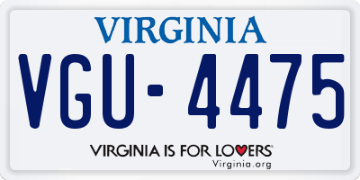 VA license plate VGU4475