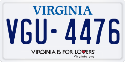 VA license plate VGU4476