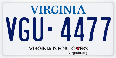 VA license plate VGU4477