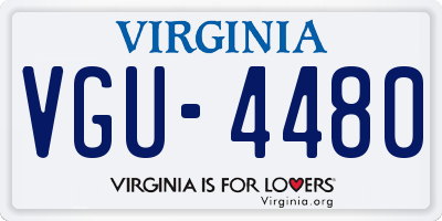 VA license plate VGU4480