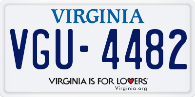 VA license plate VGU4482