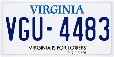 VA license plate VGU4483