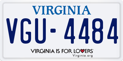 VA license plate VGU4484
