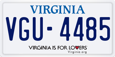 VA license plate VGU4485