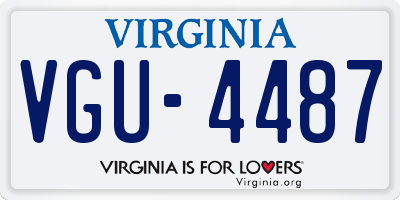 VA license plate VGU4487