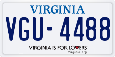 VA license plate VGU4488
