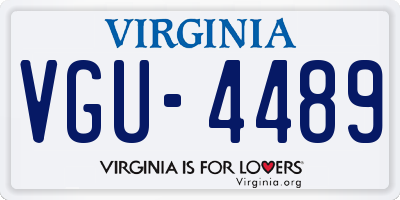 VA license plate VGU4489