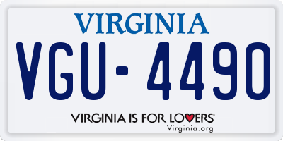 VA license plate VGU4490