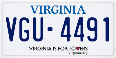 VA license plate VGU4491