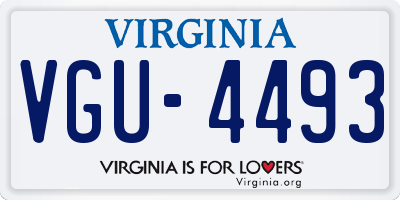 VA license plate VGU4493