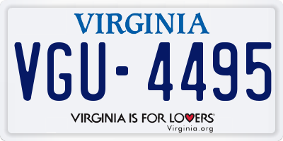 VA license plate VGU4495