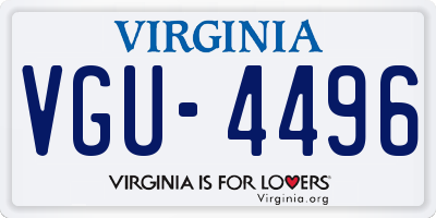 VA license plate VGU4496