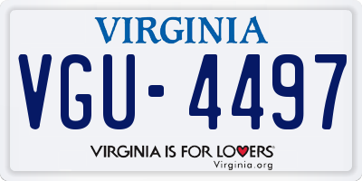 VA license plate VGU4497