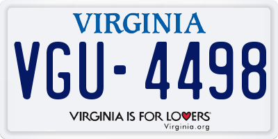 VA license plate VGU4498