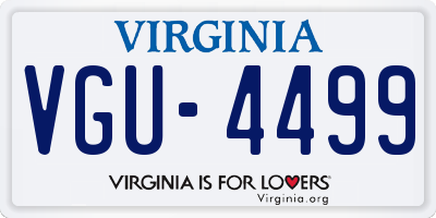 VA license plate VGU4499