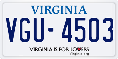 VA license plate VGU4503