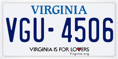 VA license plate VGU4506