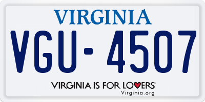 VA license plate VGU4507